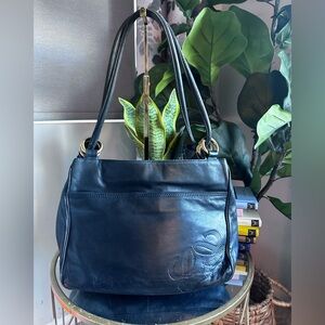 Loewe Navy Blue Leather Shoulder Bag